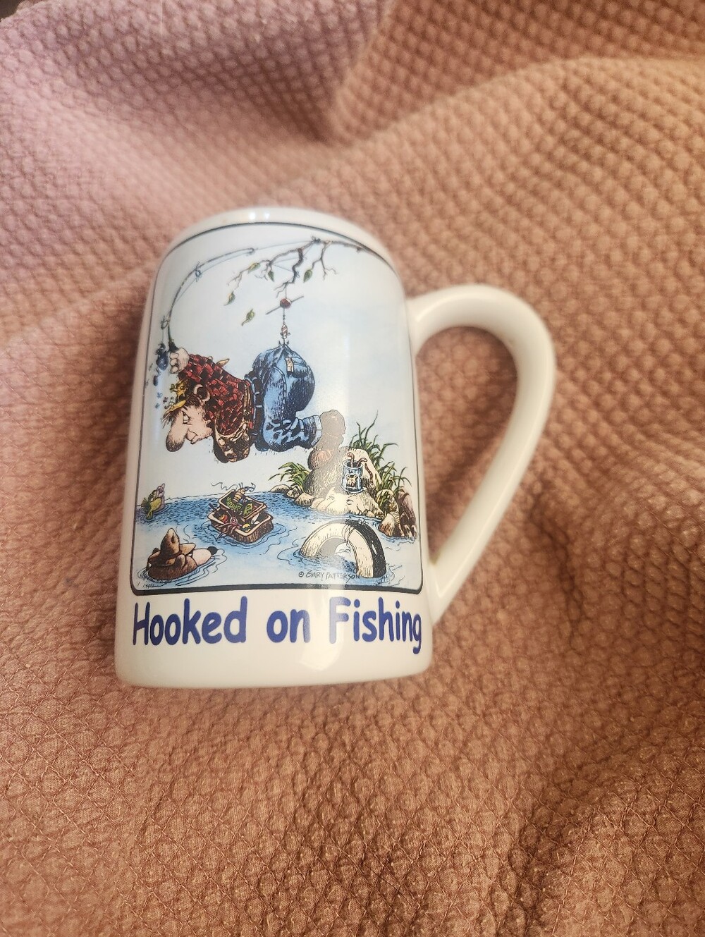 Gary Patterson's Hooked on Fishing White Ceramic Mug